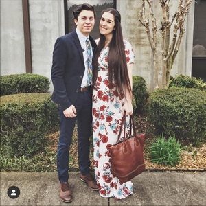 Floral maxi maternity wrap dress